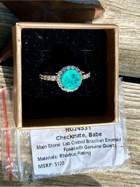 Bomb Party OG Emerald Quartz Size 10 Ring